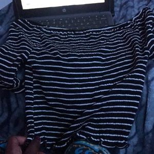 Black and white off the shoulders top size medium